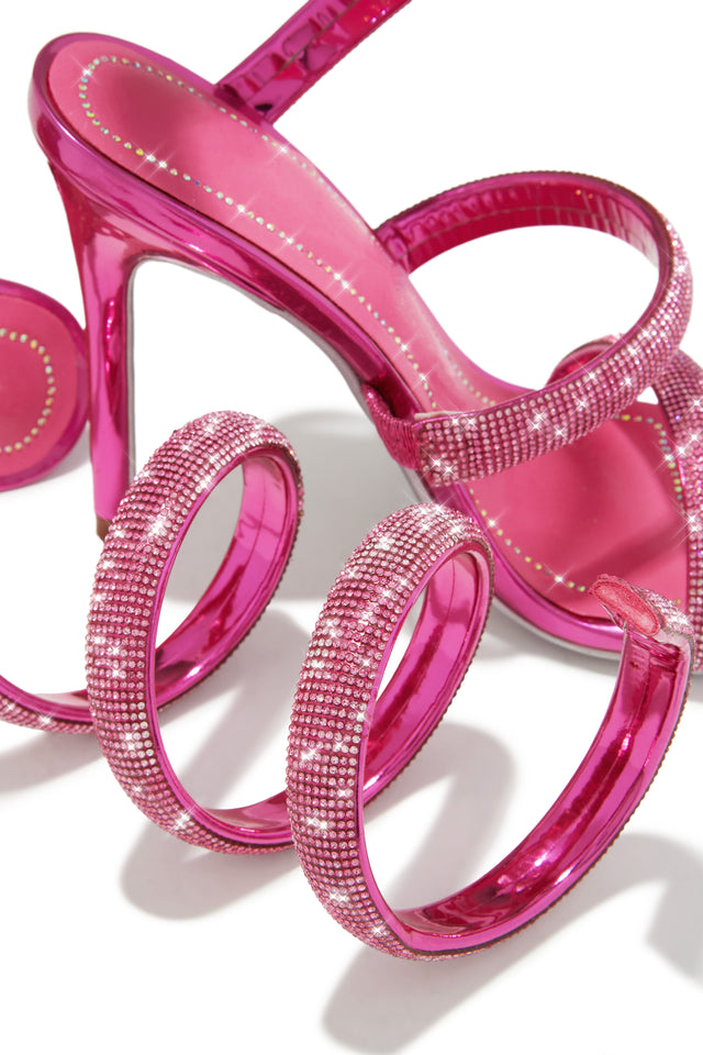 Load image into Gallery viewer, Gianna Embellished Around The Ankle Coil Heels - Pink