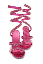 Load image into Gallery viewer, Gianna Embellished Around The Ankle Coil Heels - Pink