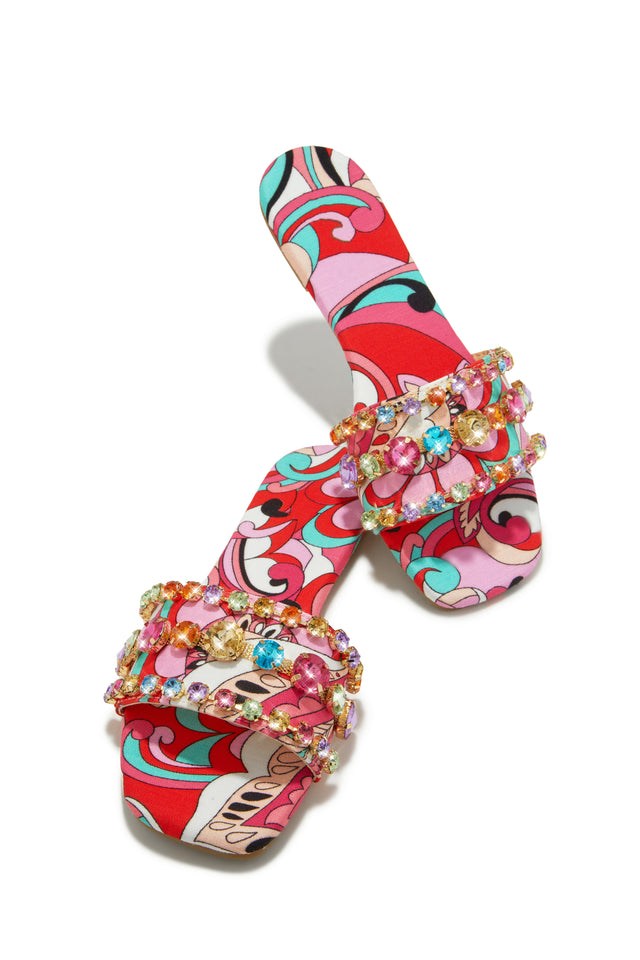 Load image into Gallery viewer, Luxe Paradise Embellished Slip On Sandals - Green