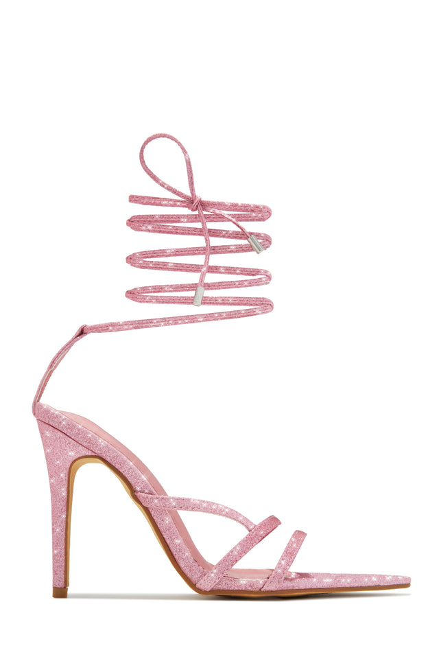 Load image into Gallery viewer, Pink Lace Up Heels