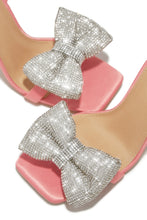 Load image into Gallery viewer, Ciela Lace Up Embellished Bow Heels - Pink