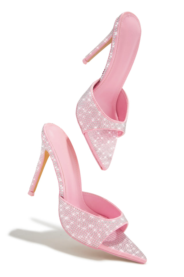 Load image into Gallery viewer, Amiah Embellished High Heel Mules - Pink