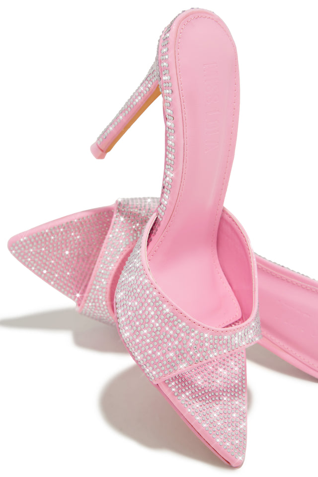 Load image into Gallery viewer, Amiah Embellished High Heel Mules - Pink