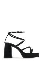 Load image into Gallery viewer, Kaylie Strappy Platform Block Heels - Black