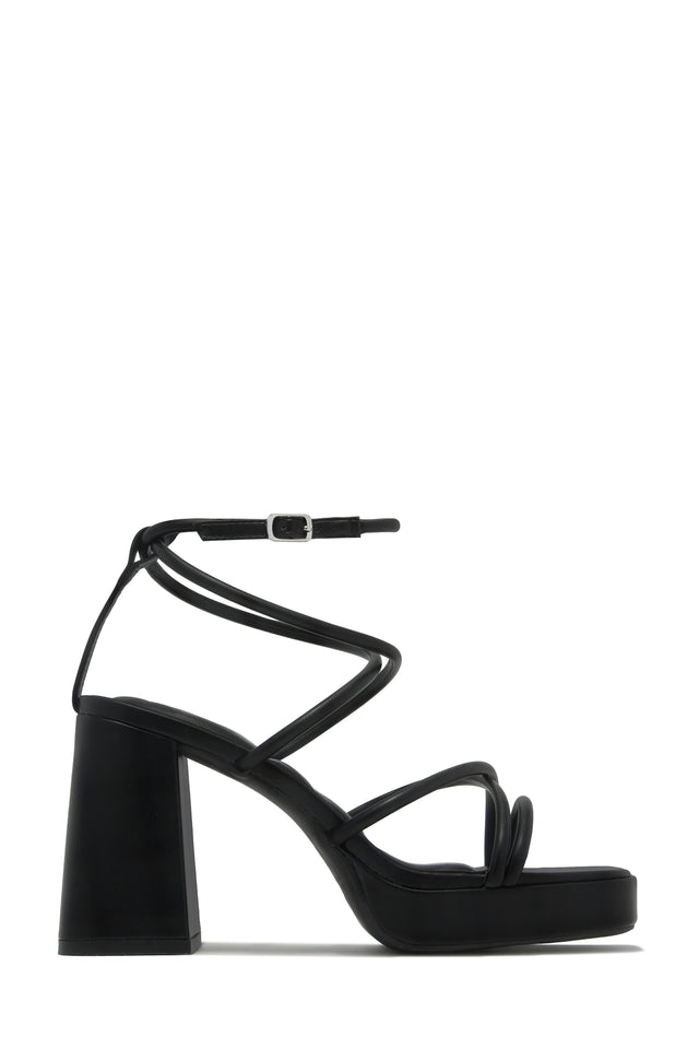 Load image into Gallery viewer, Kaylie Strappy Platform Block Heels - Black