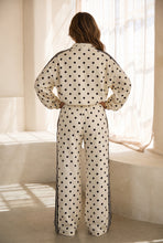 Load image into Gallery viewer, Janelle Polka Dot Track Pants Set - Ivory