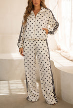 Load image into Gallery viewer, Janelle Polka Dot Track Pants Set - Ivory