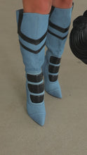 Load and play video in Gallery viewer, Denim moto bootie video