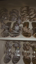 Load and play video in Gallery viewer, Flora Embellished Around The Ankle Coil Heels - Silver