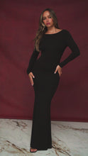 Load and play video in Gallery viewer, Zarai Long Sleeve Maxi Dress - Black