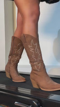 Load and play video in Gallery viewer, Abby Cowgirl Boots - Tan