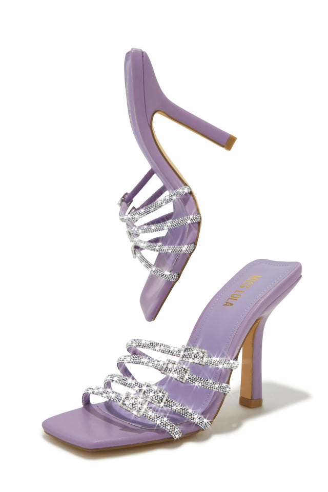 Load image into Gallery viewer, Purple Rhinestone Heels