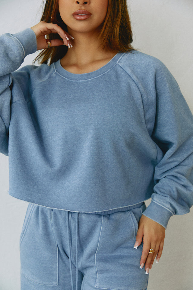 Load image into Gallery viewer, Blue Wash Crewneck
