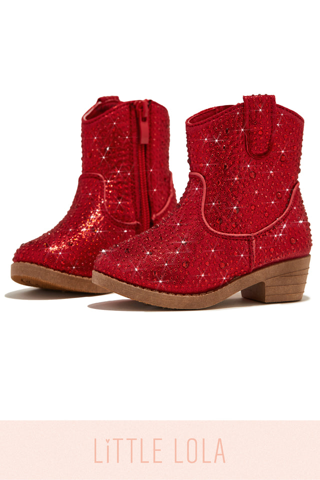 Load image into Gallery viewer, Kaleen Kids Embellished Cowgirl Boots - Red
