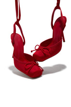 Load image into Gallery viewer, Klara Ballet Lace Up Heels - Red