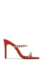 Load image into Gallery viewer, Love Addiction Embellished High Heel Mules - Denim