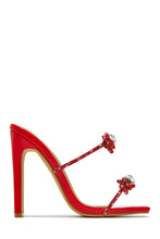 Load image into Gallery viewer, Life Is A Party Embellished High Heel Mules - Red