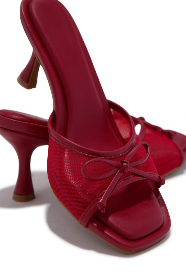 Load image into Gallery viewer, Eliza Mid Heel Mules - Red
