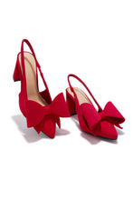 Load image into Gallery viewer, Tiffany Slingback Bow Pumps - Red