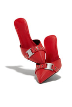 Load image into Gallery viewer, Red and Silver Mules