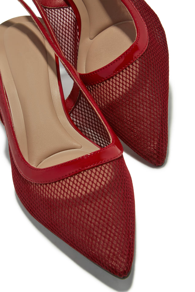Load image into Gallery viewer, Chloey Slingback Mid Heel Pumps - Wine