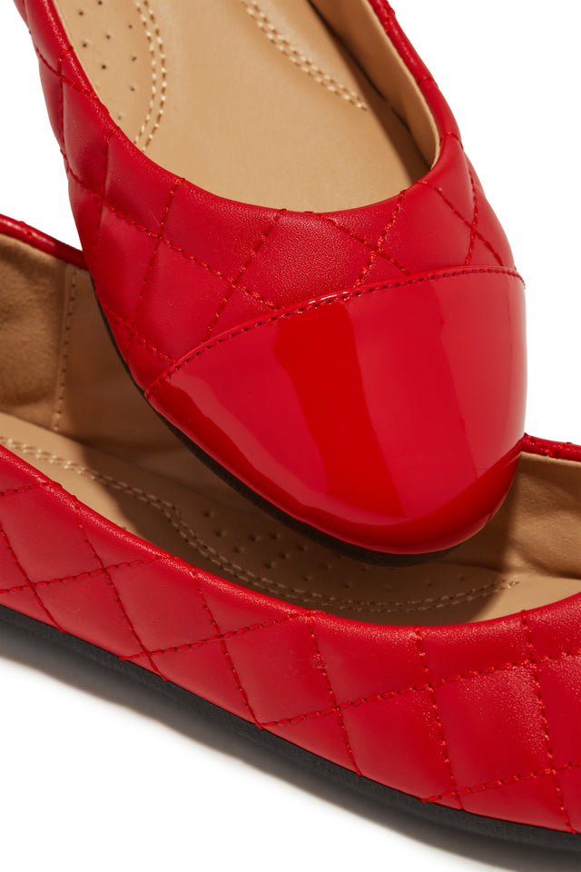 Load image into Gallery viewer, Red Quilt Stitch Flats