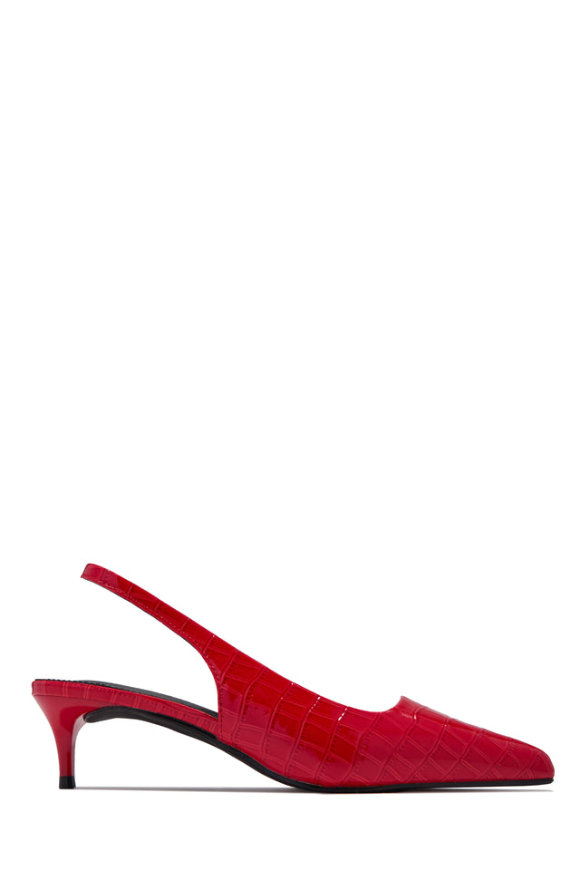 Load image into Gallery viewer, Kiley Mid Heel Slingback Pumps - Red