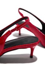 Load image into Gallery viewer, Kiley Mid Heel Slingback Pumps - Red