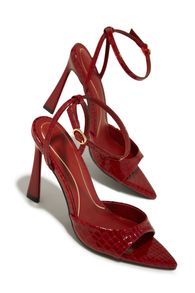 Load image into Gallery viewer, Azani Mary Jane Strap Heels - Cherry Croc