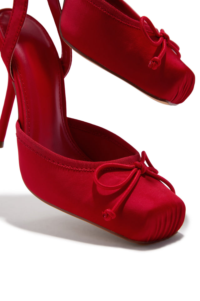 Load image into Gallery viewer, Klara Ballet Lace Up Heels - Red