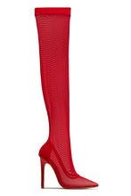 Load image into Gallery viewer, Timeless Allure Over The Knee High Heel Boots - Red