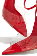 Load image into Gallery viewer, Dinner Date Clear Strap High Heels - Red
