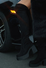 Load image into Gallery viewer, Reezy Over The Knee Platform Block Heel Boots - Black