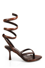 Load image into Gallery viewer, Reylene Ankle Wrap Mid Heels - Brown Snake
