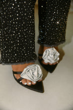 Load image into Gallery viewer, Women Wearing Black Rhinestone Pants with Black High Heels