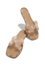 Load image into Gallery viewer, Rose Gold Rhinestone Slip On Sandals