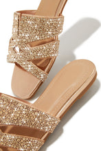 Load image into Gallery viewer, Rose Gold-Tone Embellished Slip On Sandals