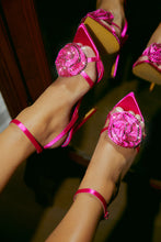 Load image into Gallery viewer, Rose Embellished Rose High Heels - Pink