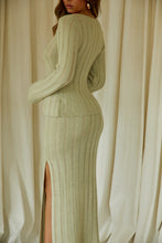 Load image into Gallery viewer, Long Sleeve Crochet Knit Skirt Set