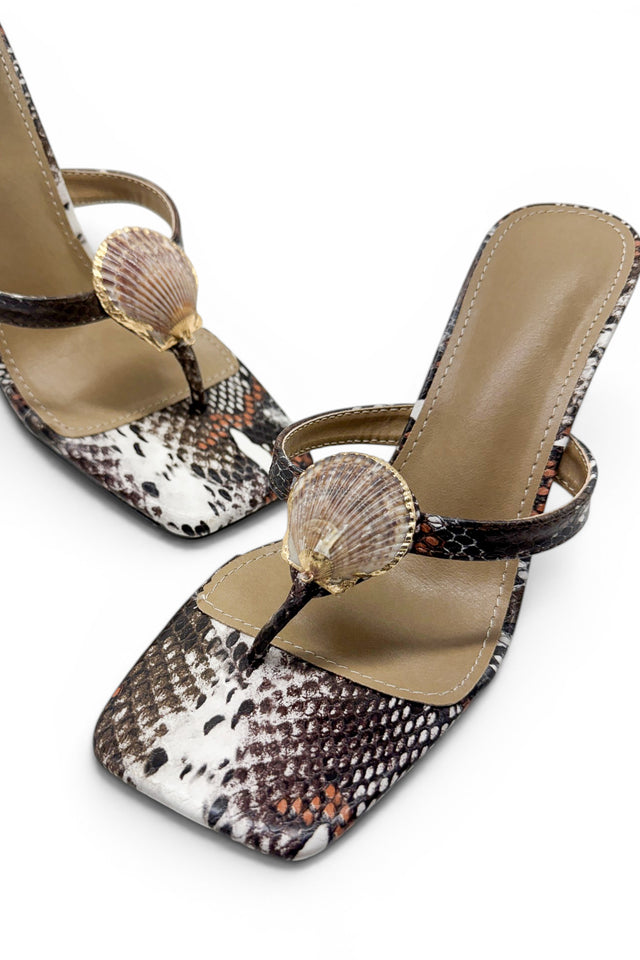 Load image into Gallery viewer, Exotic Poison Single Sole Thong Strap Heels - Snake