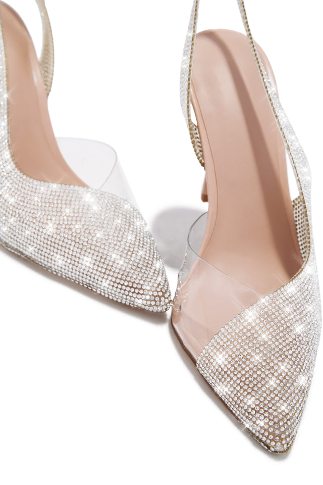 Load image into Gallery viewer, Scarlett Embellished Slingback Pumps - Nude