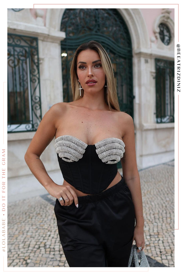 Load image into Gallery viewer, Showstopper Strapless Top - Black