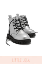 Load image into Gallery viewer, Ariella Lace Up Boots - Silver