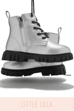 Load image into Gallery viewer, Ariella Lace Up Boots - Silver