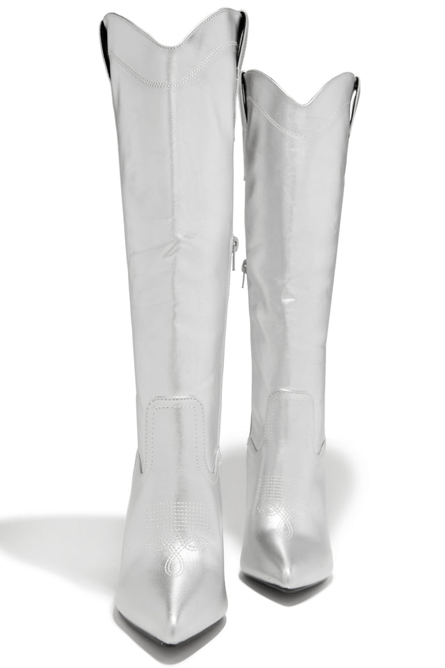 Load image into Gallery viewer, Erin High Heel Boots - Silver