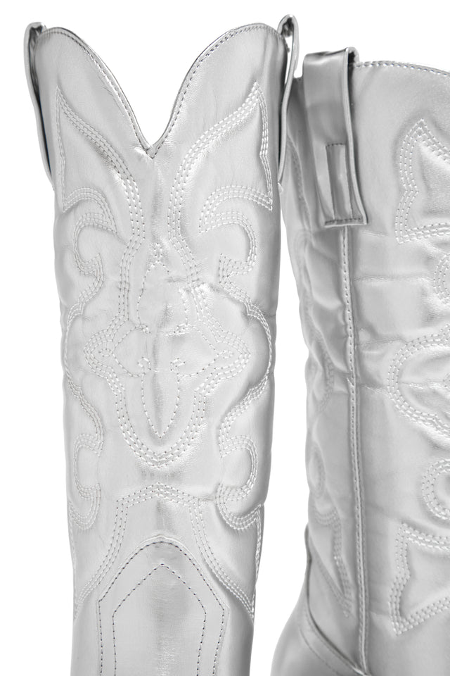 Load image into Gallery viewer, Dylan Western Cowgirl Boots - Silver