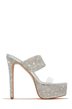 Load image into Gallery viewer, Main Event Embellished Platform High Heel Mules - Silver