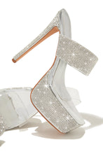 Load image into Gallery viewer, Main Event Embellished Platform High Heel Mules - Silver