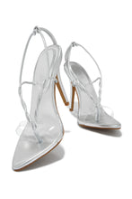 Load image into Gallery viewer, Aleena Clear Strap High Heels - Silver