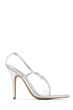 Load image into Gallery viewer, Aleena Clear Strap High Heels - Silver